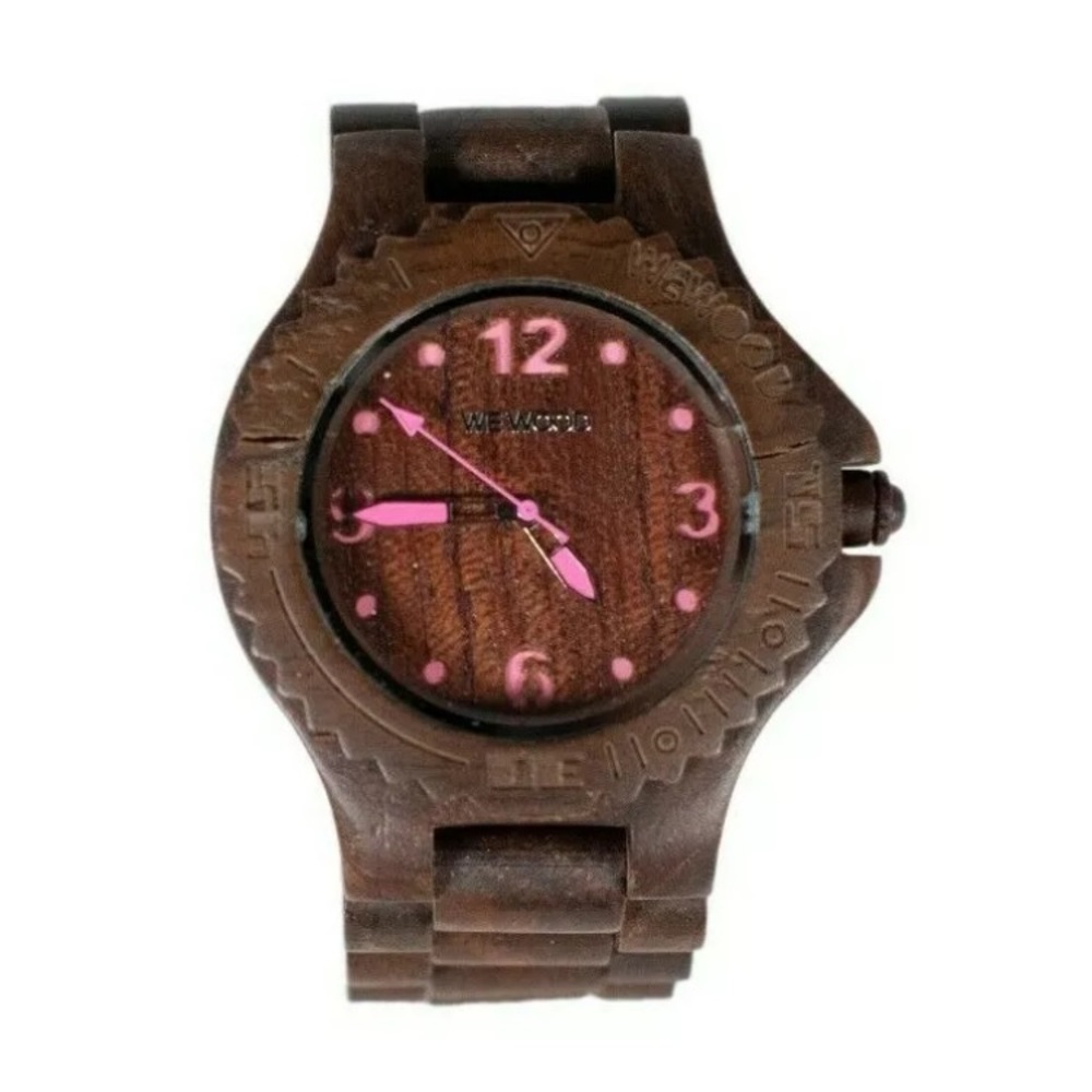 WEWOOD Kale Choco Pink Brown Wooden Watch In Box
